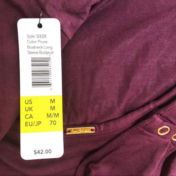 Sam Edelman Prune Boatneck Long Sleeve Bodysuit M - Picture 7 of 9